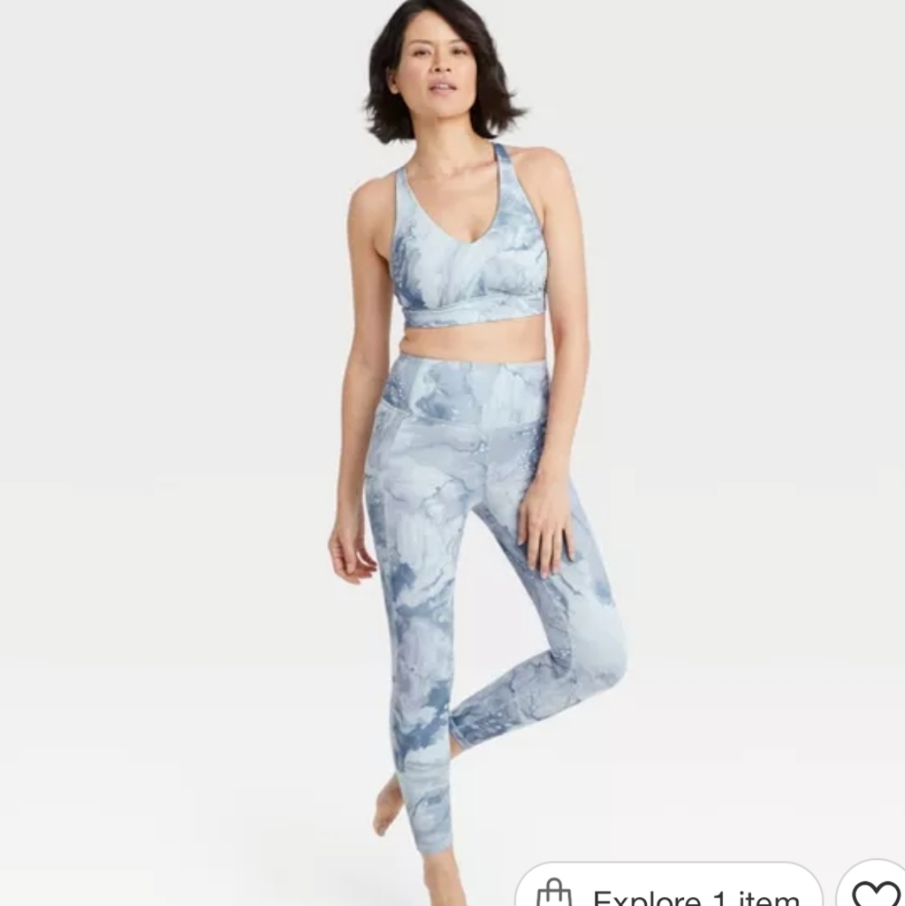 All in Motion blue marble workout set